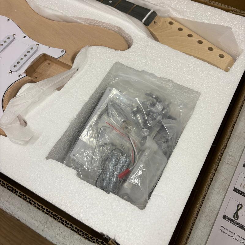 DIY Electric Guitar Kit Mahogany Body 6 Strings Maple Neck Shoulder Strap SSS