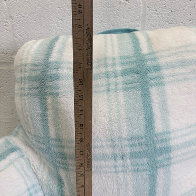 UGG Plush Backrest Pillow, 34"W x 18"H, Reading Pillow Soft - Blue Plaid Design