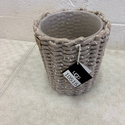 Ugg Melange Waste Bin with Plastic Insert & Woven Rope Design, 9"x10.5" - Tan