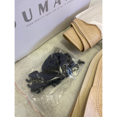 OUMANNI Seat Covers Universal Fit Breathable Suede 2 Front Seat/Headrest Beige