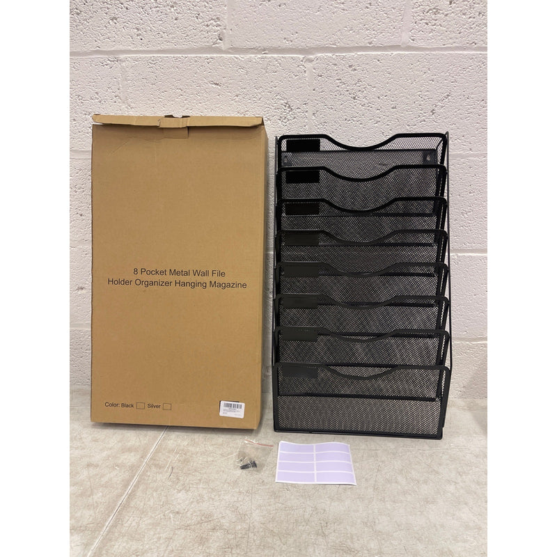 Superbpag Hanging Wall File Organizer 8 Pocket, Wall Mounted, Labeling Stickers