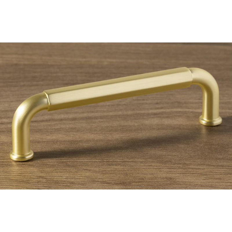 6-Pack Goo-Ki 3-3/4" Hole Center Cabinet Pulls Light Brushed Brass, Hardware