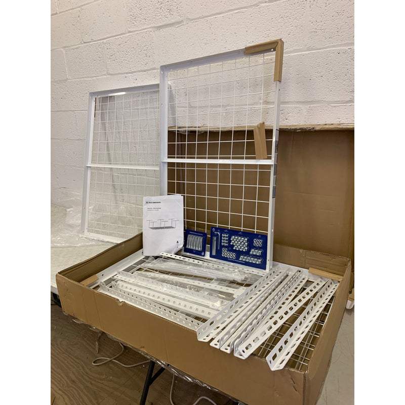 FLEXIMOUNTS Overhead Garage Ceiling Hanging Storage Rack, 3ftx8ft WHITE GR38W