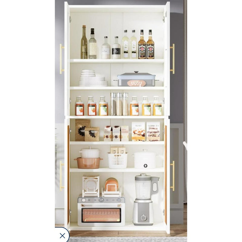 Tribesigns Kitchen Pantry Cabinet, 69" Tall Storage Cabinet Food Pantry - White