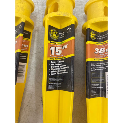 Juego de 13 estacas de anclaje multiusos para exteriores LTL Home Products de 15" y 13" amarillas