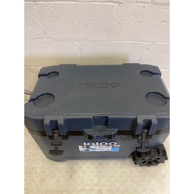 Igloo 75 Quart Rugged Blue Performance Cooler with Wheels Bottle Opener Handles