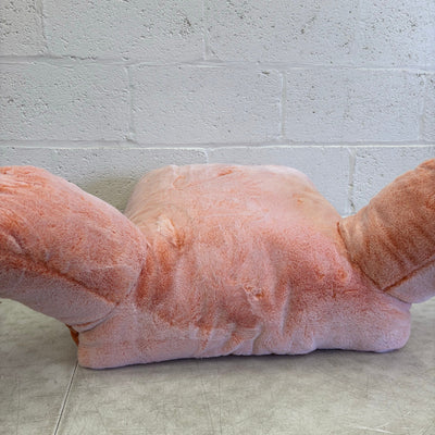 UGG Plush Backrest Pillow, 36"W x 20"H Reading Pillow Soft Orange Fuzzy, Frosted