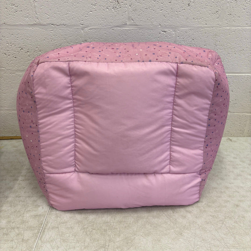 Bean Bag Chair Comfy Plush Kids Furniture, Pink & Purple Crown & Stars Design