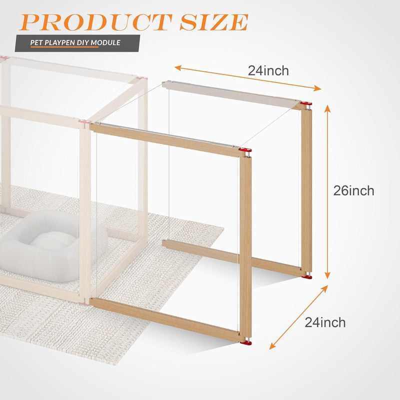Sttoraboks Dog Playpen Extension Kit 3 Panels: 2 Panels + 1 Top Plate Acrylic