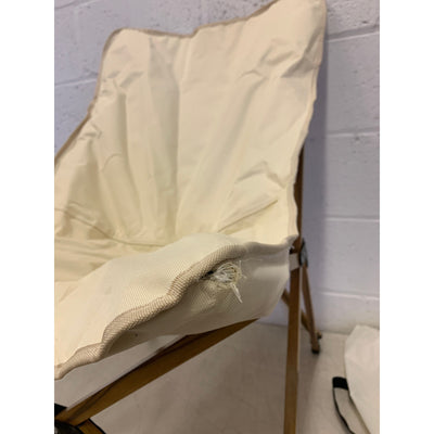 34" Folding Camping Chair w Carrying Case, Wooden / Metal Frame Tan SEE DETAILS