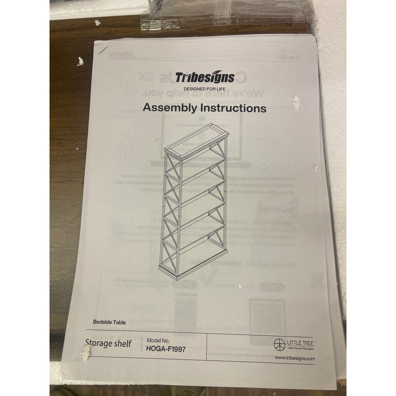 Tribesigns 6-Tier Bookshelf 70.87" Etagere Metal & Wooden Bookcase Home Office