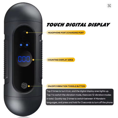 Snail Cup Masturbation Cup Fingerprint Touch 12 Vibration Voice Function OralSex
