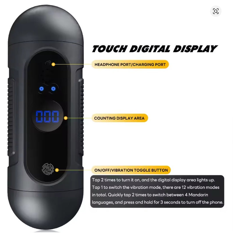 Snail Cup Masturbation Cup Fingerprint Touch 12 Vibration Voice Function OralSex