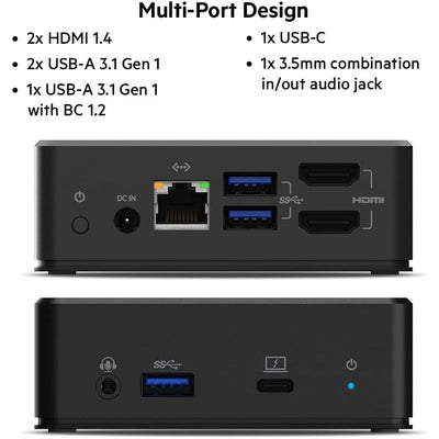 Belkin USB C Docking Station - USB Hub Dual 4k Computer Monitor Display - Black