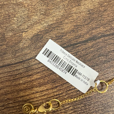 Julie Vos Tribeca Delicate Necklace, 24K Gold Plated, Adjustable Cubic Zirconia