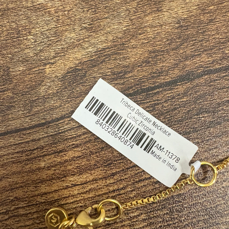 Julie Vos Tribeca Delicate Necklace, 24K Gold Plated, Adjustable Cubic Zirconia