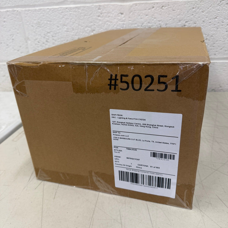 52" West Hill 5-Blade Hugger-Style Ceiling Fan with Dimmable Light -Matte Black