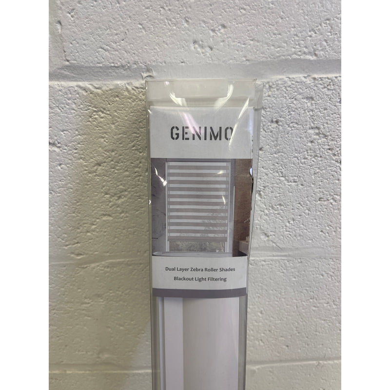GENIMO Zebra Blinds Dual Layer Roller Window Shades 28" x 72" - Brown