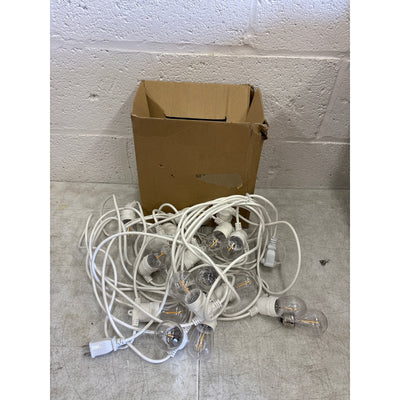 16 LED Bulbs White String Lights, 48ft White Outdoor Lights with 1W Shatterproof