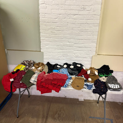 Lot-of-28 Pet Clothes Mixed Size, Dog Rain Jackets, Warm & Soft Sweaters& Shirts