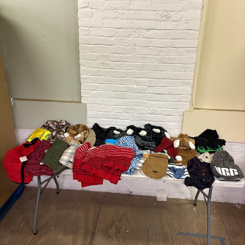 Lot-of-28 Pet Clothes Mixed Size, Dog Rain Jackets, Warm & Soft Sweaters& Shirts