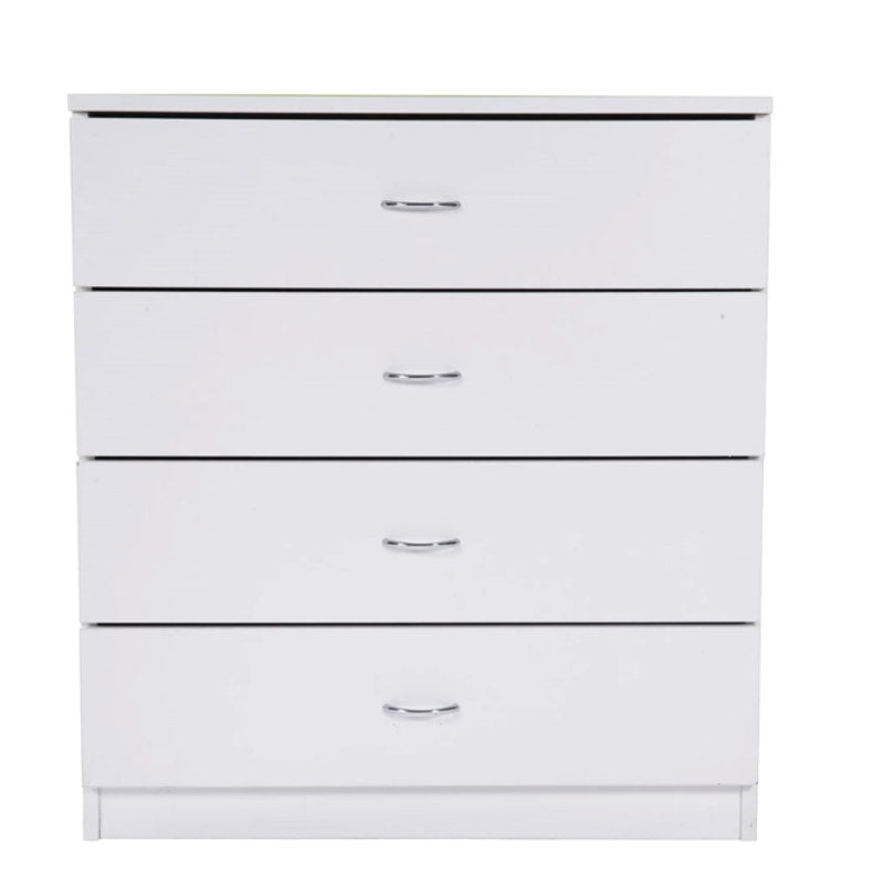 Simple 4-Drawer Dresser White 25.98" x 13" x 28.7" Nightstand MDF Wood