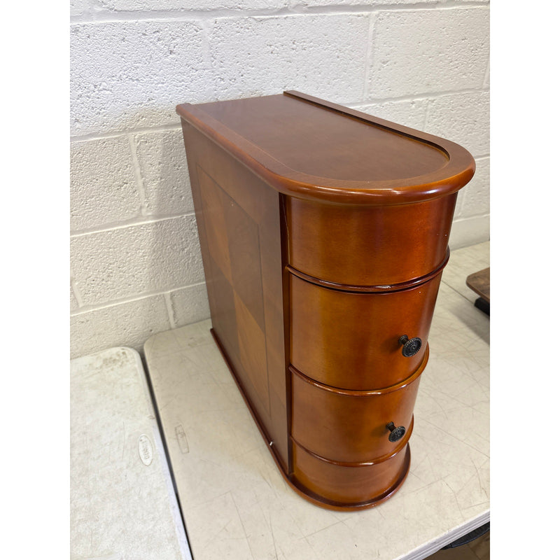 Tribesigns Wood End Table Narrow Side Table Nightstand w 2 Drawers Brown DETAILS