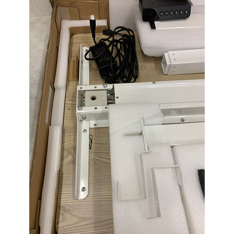 FLEXISPOT Electric Standing Adjustable Desk 48" x 24" Brown/White MISSING SCREWS