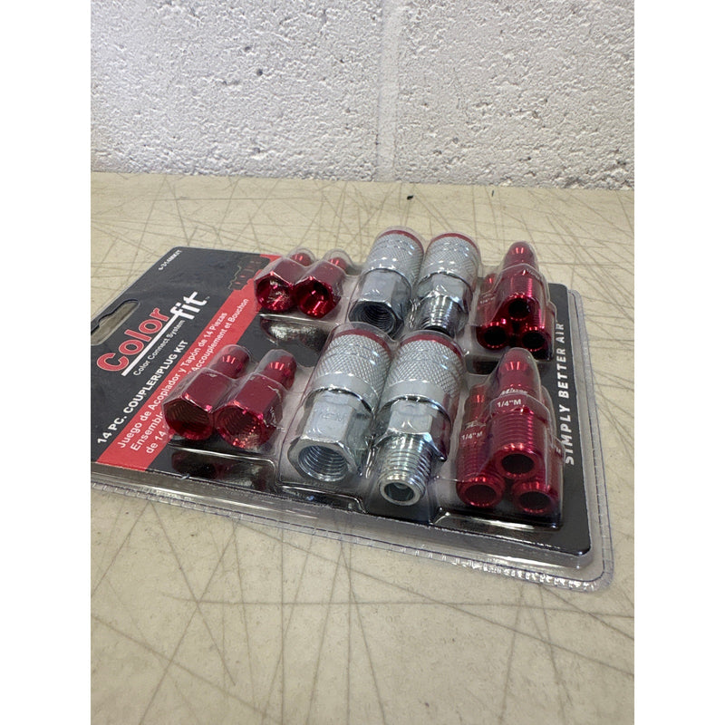 Milton Industries 14 Piece Red Coupler/Plug M-style 1/4" NPT Kit - S-314MKIT