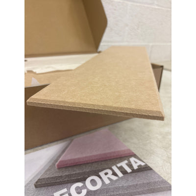 DECORITA Shiplap Felt Wall Panels 23-SqFt Interior Wall Decor, Camel /Tan 24pcs