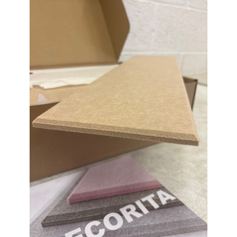 DECORITA Shiplap Felt Wall Panels 23-SqFt Interior Wall Decor, Camel /Tan 24pcs