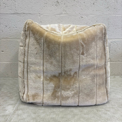 Soft Plush Pouf Ottoman Chair, 22"W x 22"L x 13"H, Living Room - Tan Box Design