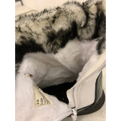 Botas de nieve Totes Eve con forro de piel sintética, talla 9, para hombre, color blanco y negro