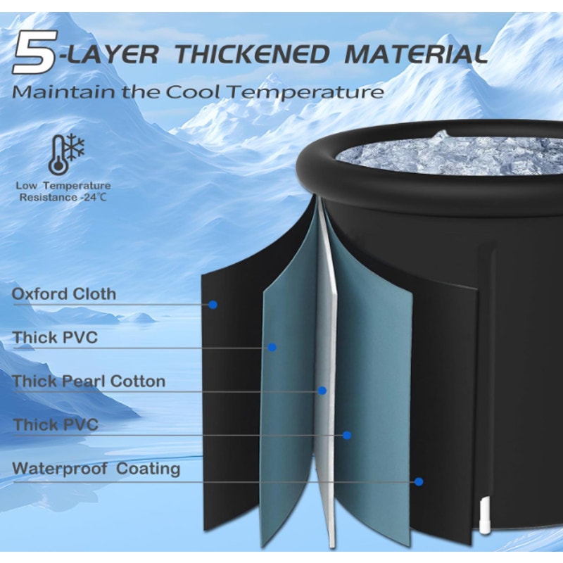HotMax Ice Bath Tub for Recovery, 99 Gallons Cold Plunge Tub 31.5” x 29.5”