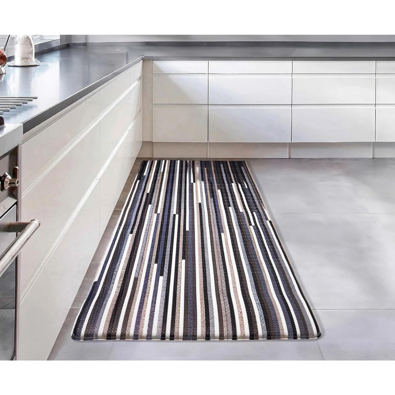 Multi-Purpose Anti-Fatigue Foam Floor Mat (55"x20") Non-Slip - Black & Gray