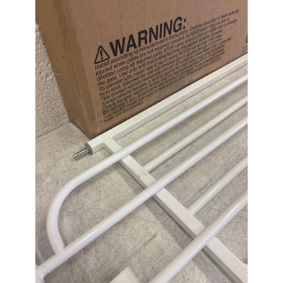 Regalo Baby Pet Gate Easy Step Metal Walk-Through Gate, White, 30"Hx29-38"W