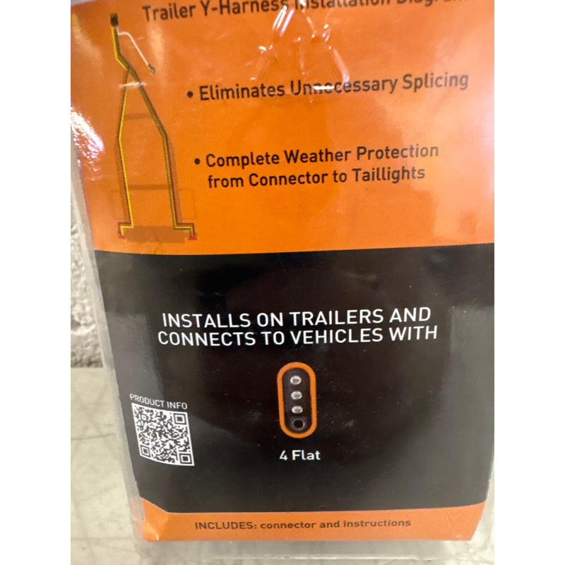 Hopkins 48255, 4 Flat Trailer End Y Harness Towing Connector 25 Feet, Tow Wiring