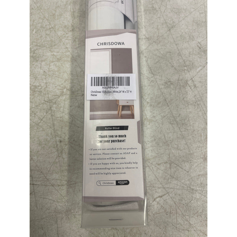 ChrisDowa Cordless Blackout Roller Shades for Windows 24" W x 72" H, White