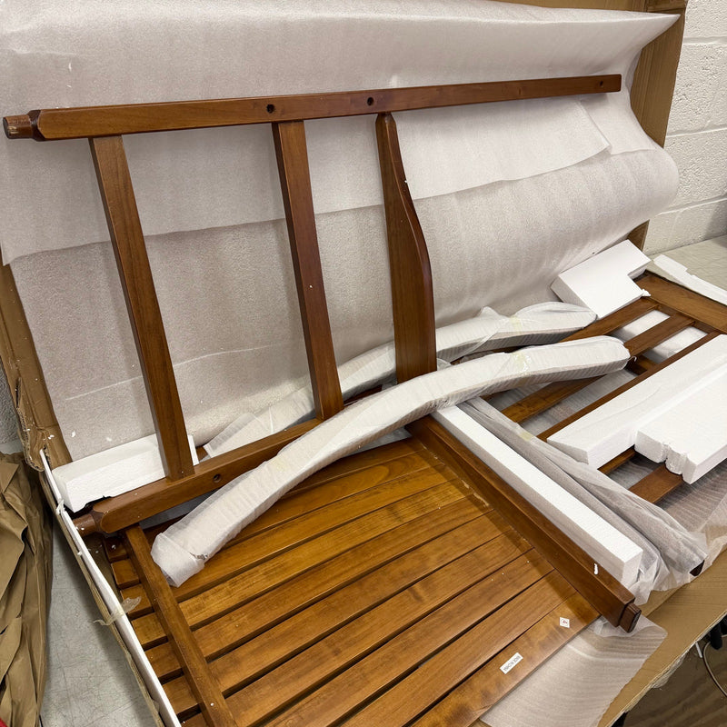 Ktaxon Wooden Rocking Chair with Armrests & High Back for Indoor/Outdoor - Brown