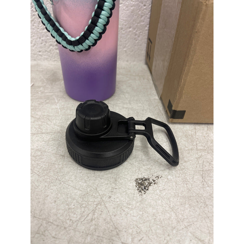Farsea Insulated Water Bottle With Paracord Handle, 2 Lids Sweat-Proof 18 oz