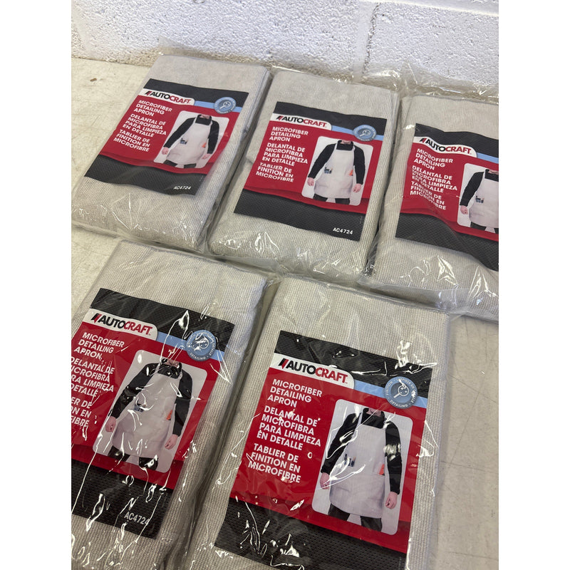 PACK-OF-5 AutoCraft Detailing Apron Microfiber Water Resistant Lightweight, Gray