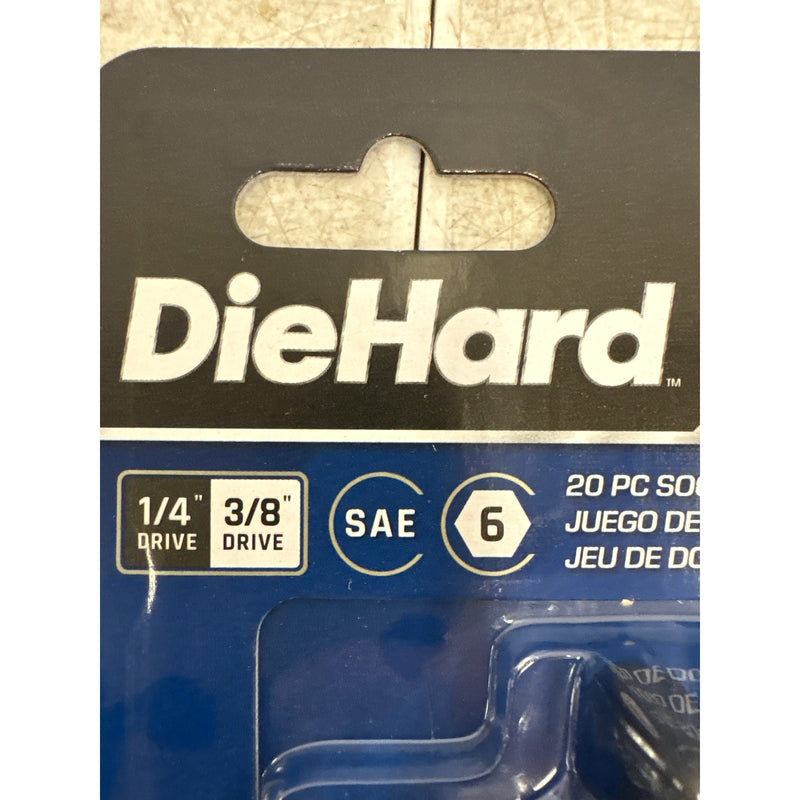 DieHard 20-Piece 1/4" and 3/8" Drive Anti-Slip Socket Set, SAE, - DHP55314