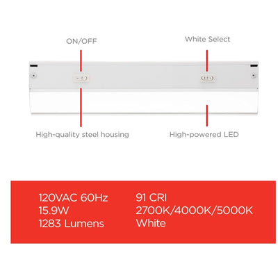 UltraPro 36" Hardwired Under Cabinet Light, 3 Color Settings 2700K/4000K/5000K