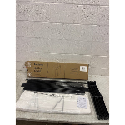 Whitmor White Clothes Closet Wardrobe, Fabric Cover 19 x 36 x 64 in Freestanding