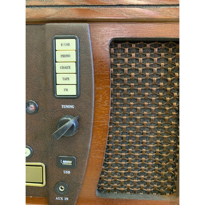 Victrola Aviator 8-in-1 Bluetooth Record Player & Multimedia Center Mahogany