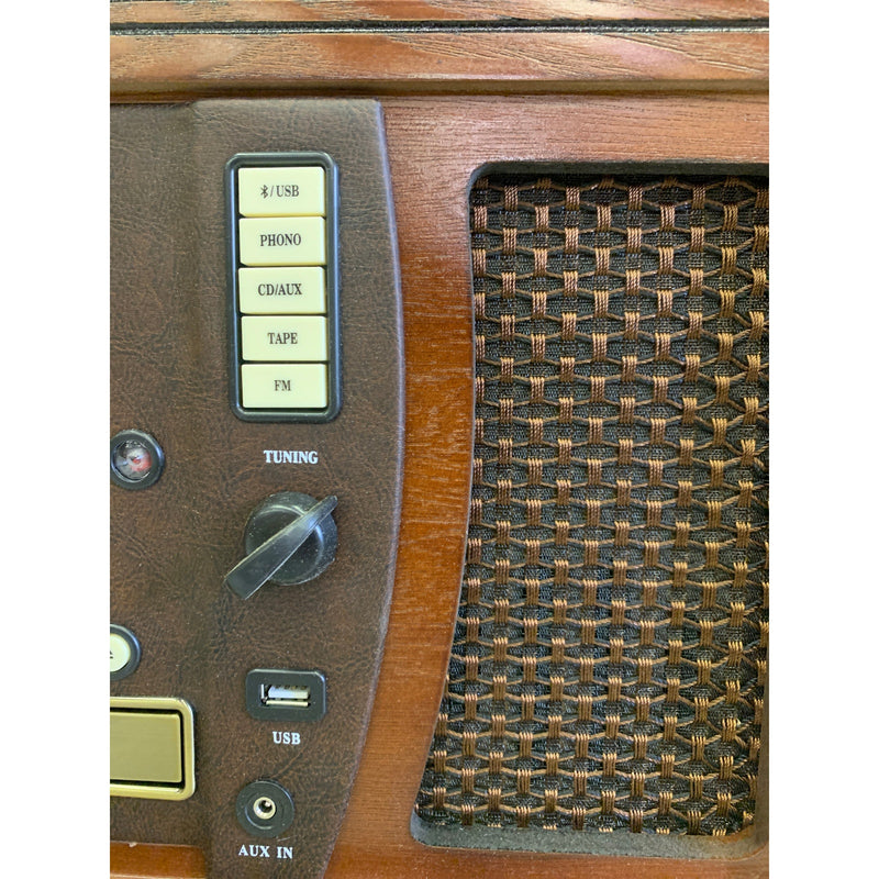 Victrola Aviator 8-in-1 Bluetooth Record Player & Multimedia Center Mahogany