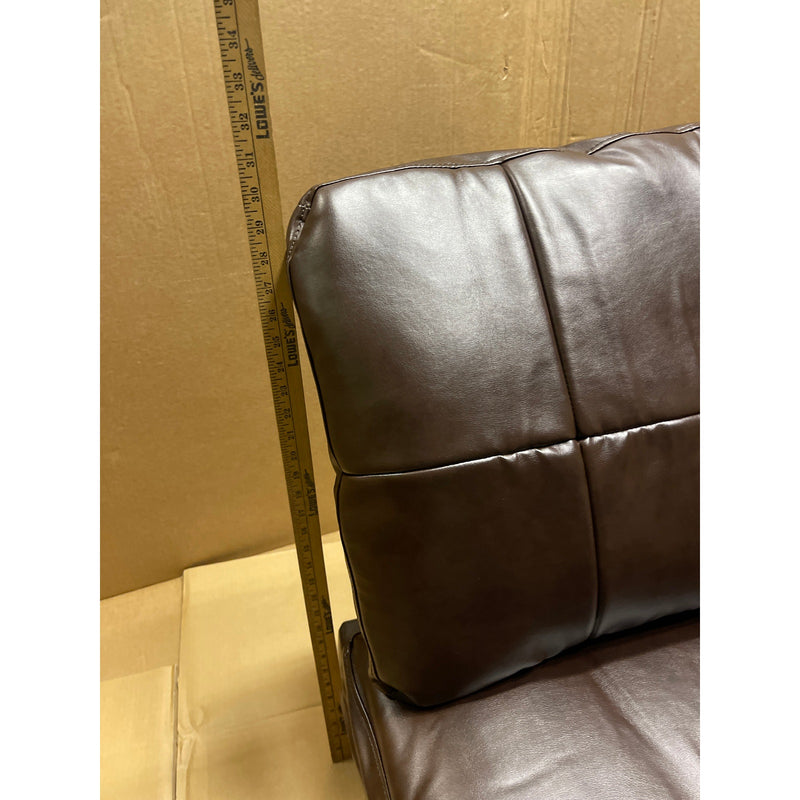 46 x 29 x 27" Sectional Piece, Love Seat, Floor Seat, No Feet, Brown Leather