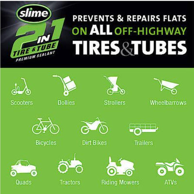 Slime 2-in-1 Tire & Tube Sealant, Seals Stops Leaks Prevents/Repairs - 32 oz