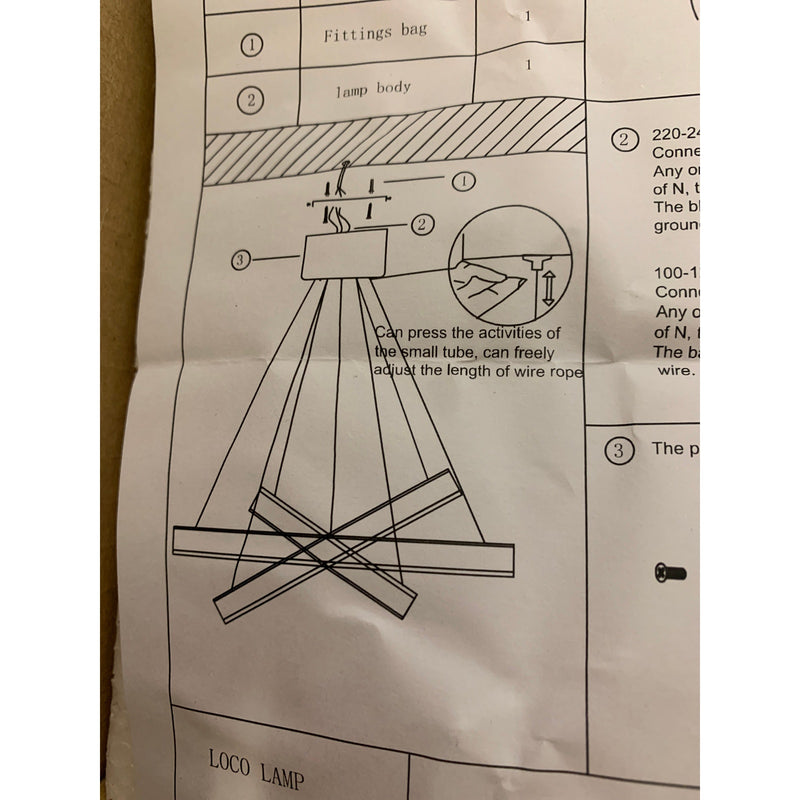 UNITARY Modern LED Acrylic Pendant Lighting With 3 Rings Max 33W Chrome Finish