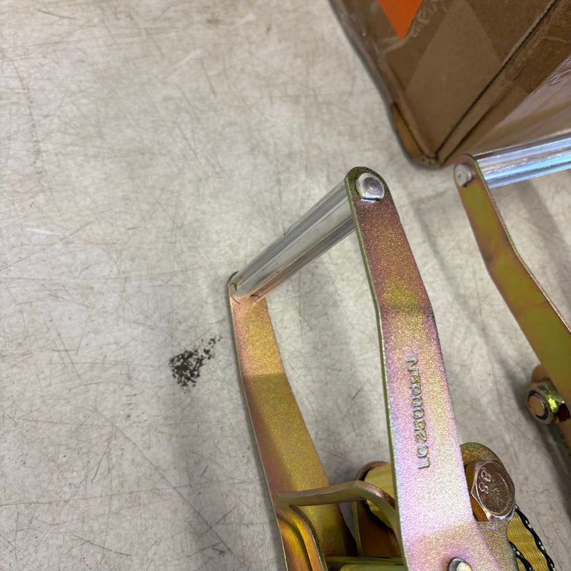 Waltyotur 4-Pcs Auto Lanyard Clip Ratchet Straps 2x96 Classic Yellow 3300 LB CAP